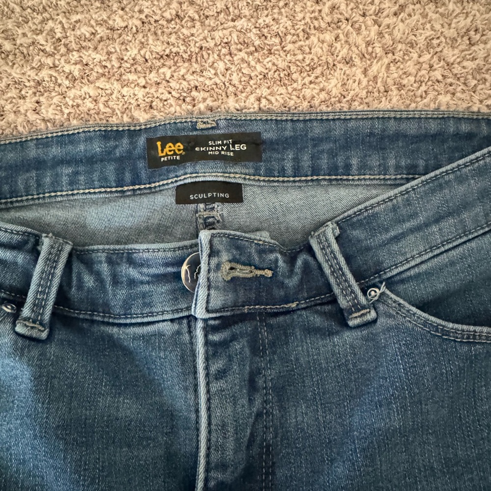 Lee Blue Skinny Jeans Washed Denim